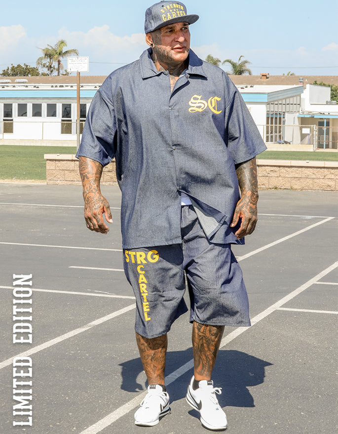 STRENGTH CARTEL DENIM PEN SHORTS