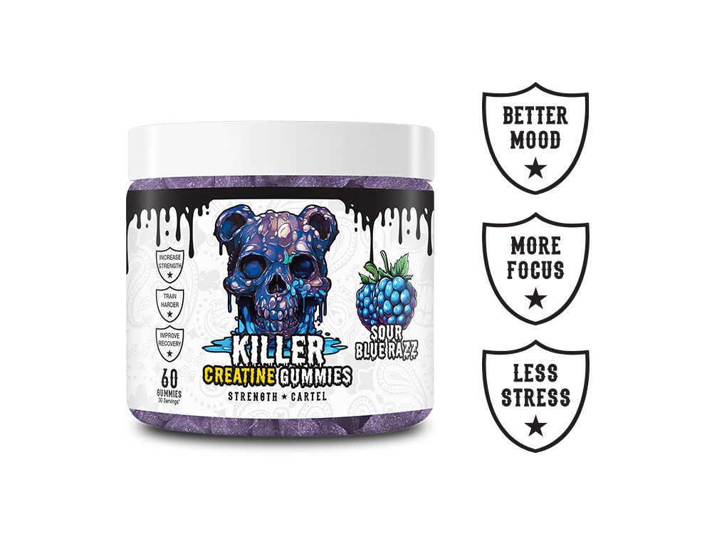 Killer Creatine Gummies Sour Blue Razz