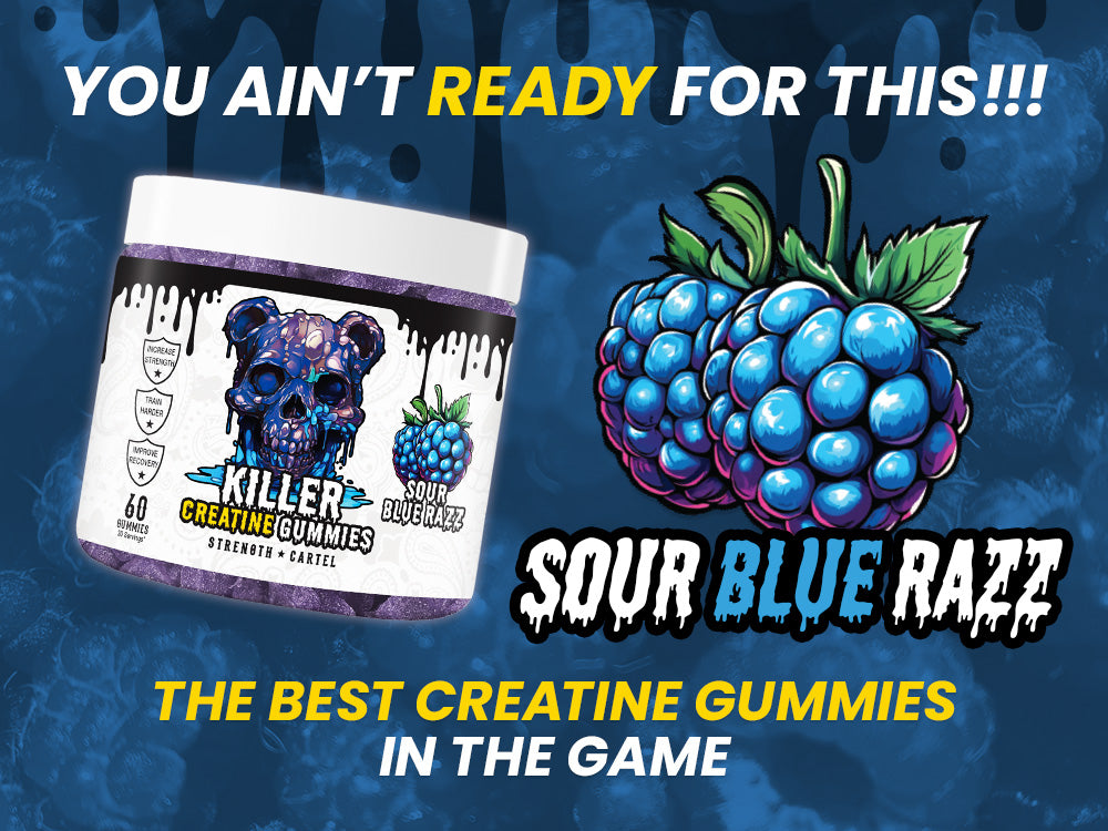 Killer Creatine Gummies Sour Blue Razz