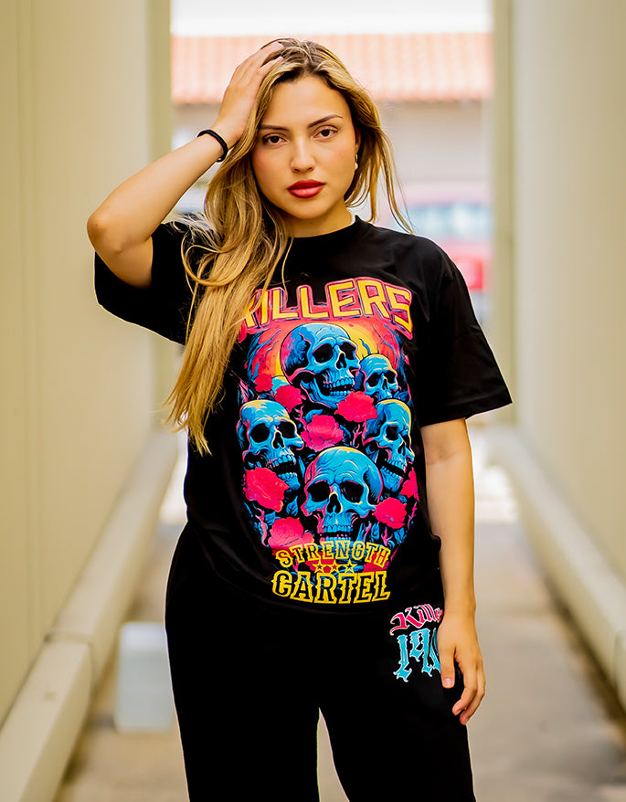 STRENGTH CARTEL SC KILLERS SKULLS & ROSES TEE W