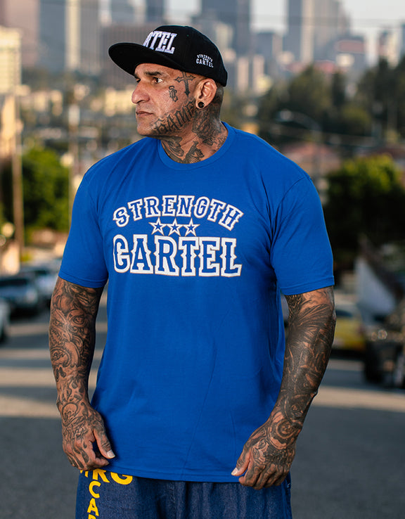 STRENGTH CARTEL STARS BLUE TEE Strength Cartel