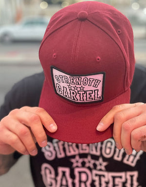 STRENGTH CARTEL BURGUNDY FELT PATCH HAT