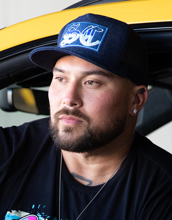 STRENGTH CARTEL SC PATCH NAVY DENIM TRUCKER